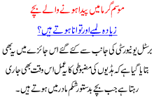 Mausam Garma May Paida Honay Walay Bachay