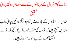 Anday Kolistrol K Mareezon K Liay Nuksaandeh Nahi