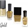 Woman Article Gold nail polish