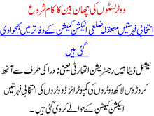 Voter Liston Ki Chaan Been Ka Kam Shuru