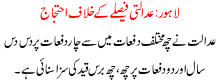 Lahore Adalti Feslay K Khilaaf Ihtjaj