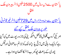 Pakistan Se 10 Saal Me 2500 Million Dollar Beron E Mulk Muntaqil