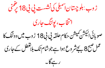 Balochistan Ki Assembly Ki Nishast Pp18 Per Aimni Intikhab Soob