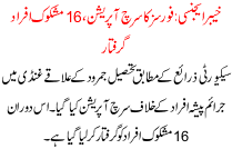 Khaber Ajency Me Foces Ka Operation 16 Mashkok Afrad Zer E Harasat