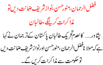 Talibans Say They Are Ready For Dialogue If Guarantee Is Given By Nawaz Sharif, Fazal Ur Rehman And Munawwar Hassan