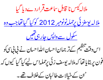 Malala Case Naqable Samet Qarar De Dya Gya