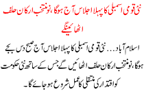 1st Seminar Of New National Assembly Will Take Place Today, New Elected Candidates Would Took Oath.