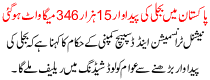 Pakistan Me Bijli Ki Peedawar 15 Hazar 345 Megawatt Ho Gaye