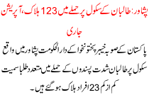 123 Killed In Taliban Attack On Peshawar School