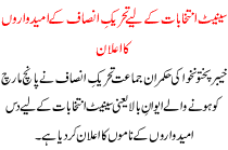 Pti Announced Candidates Names For The Senate Election