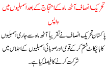 Eight Months After The Protest Pti Back In Assemblies