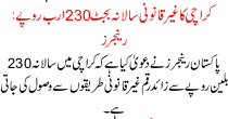 Karachi Illegally 230 Billion Annual Budget Rangers