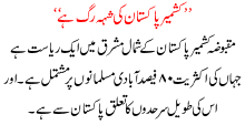 Kashmir Pakistan Ki Sharag Ha