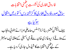 Farooq Laghari Ki Nashist Pr Zamni Intkhabat