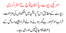 Amrici Report Pakistan Fauj Na Mustard Kr Di