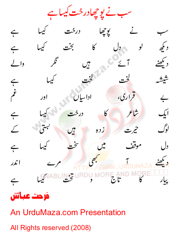 Urdu Poem of Farhat Abbas