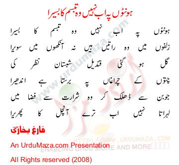 Urdu Poem of Farigh Bukhari