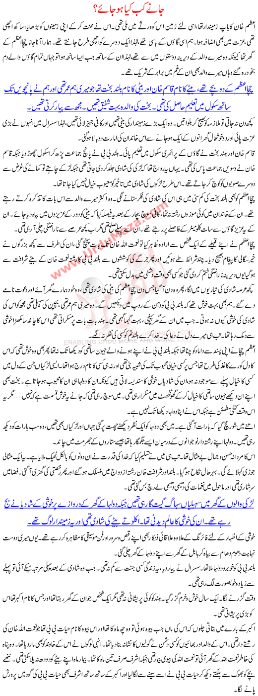 Janay Kab Kya Ho Jay