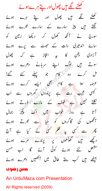 Urdu Poem of Hassan Rizvi