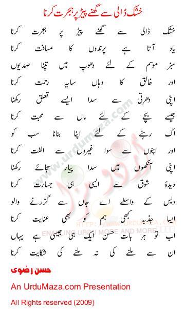 Urdu Poem of Hassan Rizvi