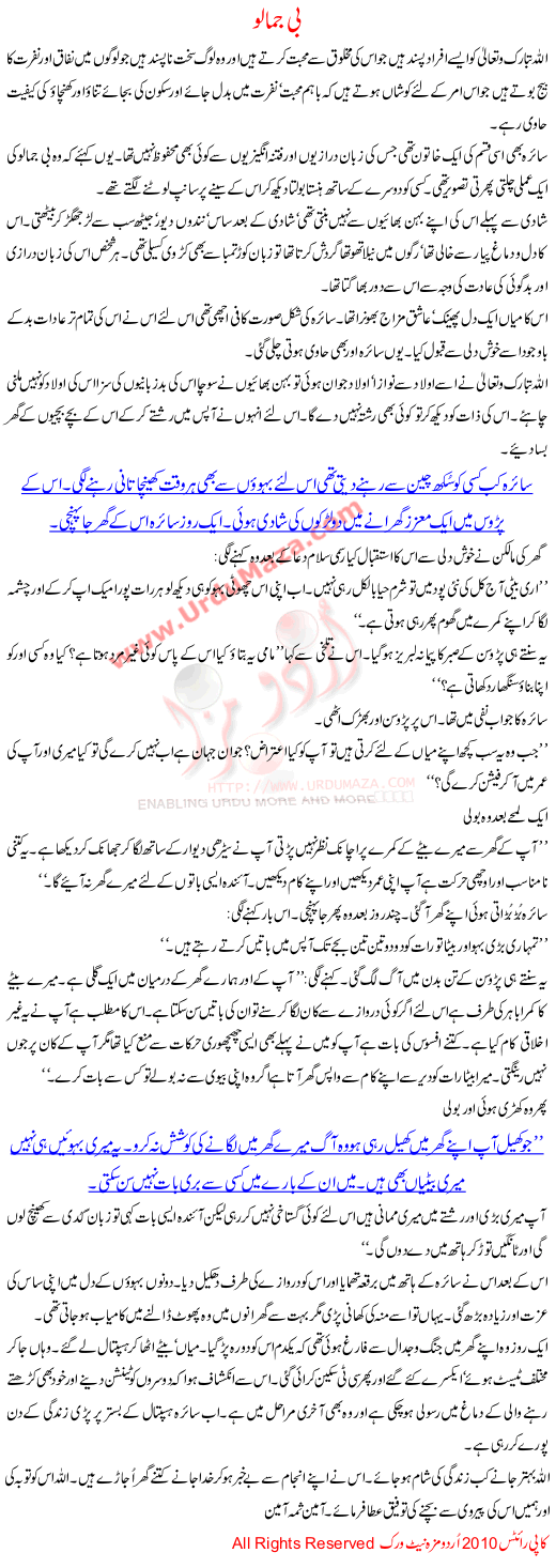 Bee Jamalo - A Life Story Of A Pakistani Woman In Urdu