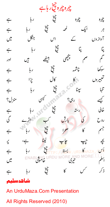 Urdu Poem of Shahid Saleem