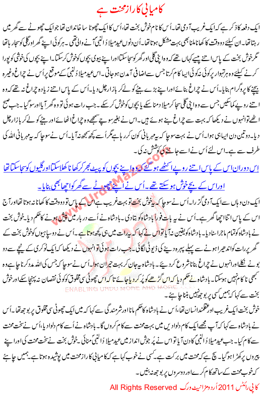 Kamyabi Ka Raaz Mehnat Hai