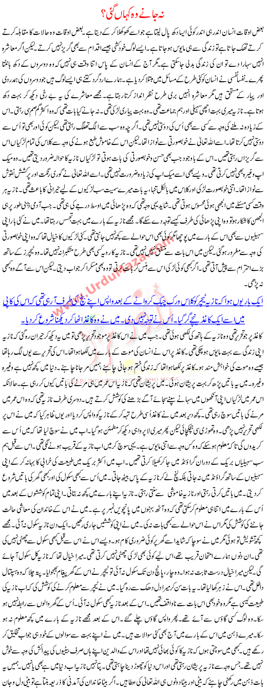 Urdu Kahani Na Jane Woh Kahan Gaye