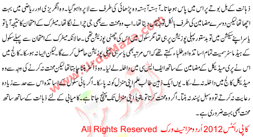 Urdu Kahani Mehnat Se Ji Churaya Kya Paya