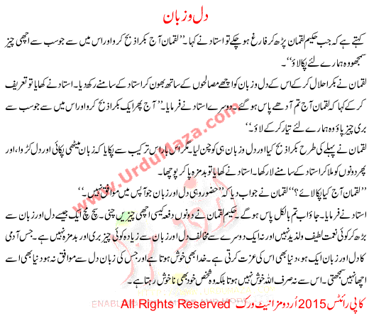 Urdu Story For Children Dil O Zubaan